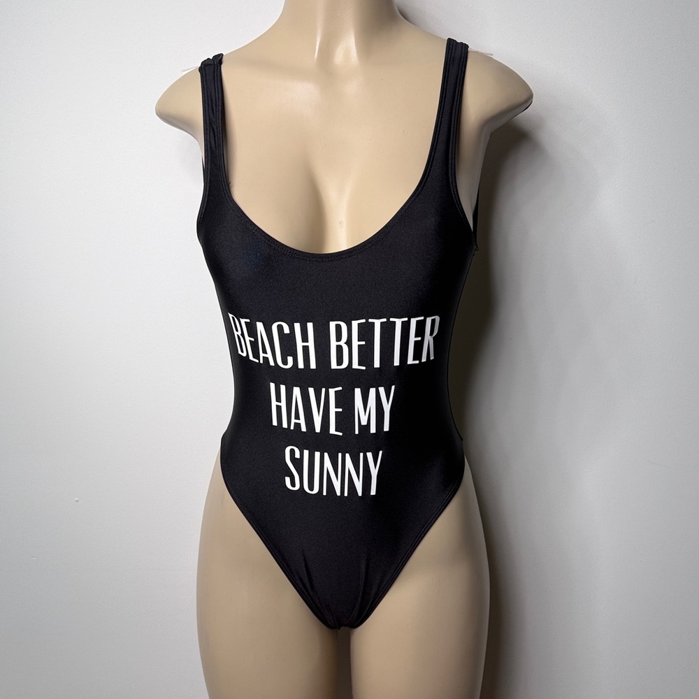 PRIVATE PARTY Black Graphic One Piece Swimsuit